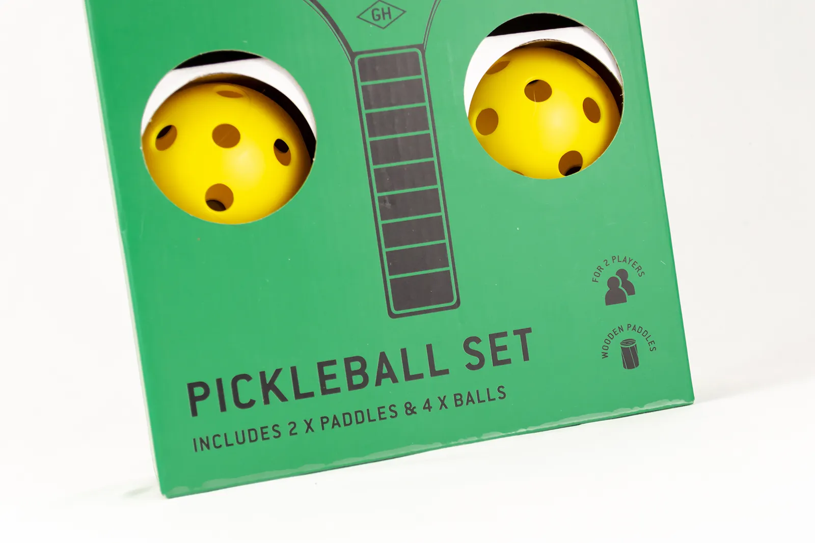 Set de pickleball Gentlemen's Hardware con palas y pelotas, ideal para jugar con amigos o familiares. Regalo deportivo para cumpleaños y para personas aficionadas al pickleball.